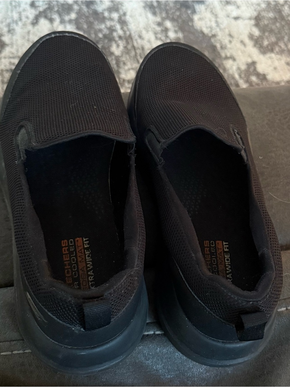 Skechers Black Slip-On Mesh Loafers